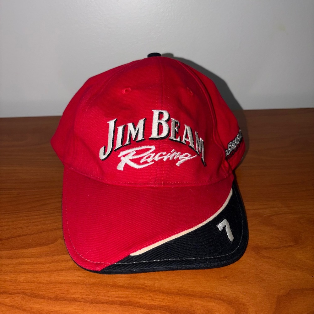 Jim Beam Racing Robby Gordon Motorsports Hat Red Black Adjustable Cap #7